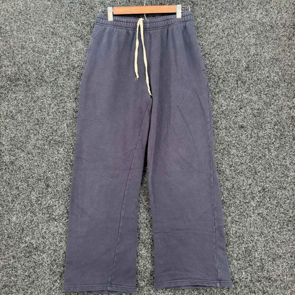 Brandy Melville Navy Blue Wide Leg Sweatpants Drawstring Fleece Joggers MCH002L